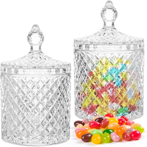 Piece glass jars with - glass, lids