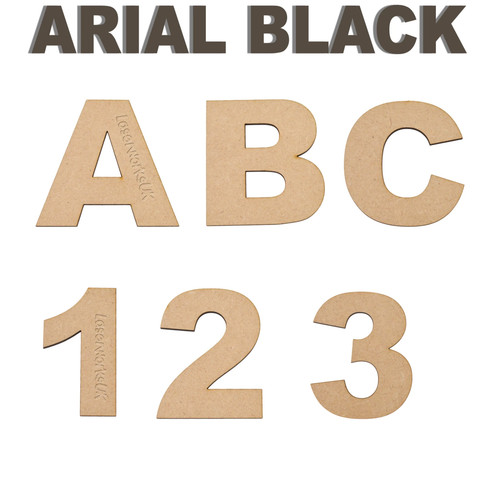 Arial black bold font wooden - black,