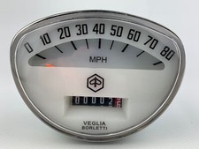 Vespa 50SS, 90SS, 90 Racer, ET3, Primavera 80 Mph Speedo Speedometer white Face