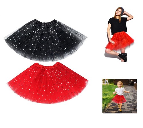 Red black tutu skirt lady - black,