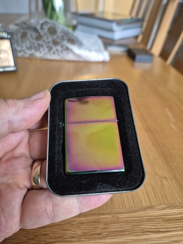 Stunning rainbow silver zippo - stunning,