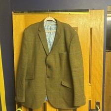 Brook Taverner Tweed Blazer Men's Green Red & Blue Check  Wool Windowpane Jacket