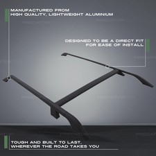 BLACK ALUMINIUM CAR VEHICLE ROOF RAILS KIT SET FOR LAND ROVER FREELANDER 2 06-15