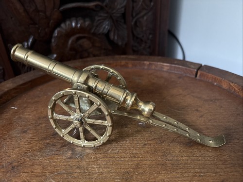 Vintage solid brass cannon - vintage,
