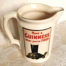 LARGE GUINNESS WATER JUG, "HAVE A GUINNESS WHEN YOU'RE TIRED"
