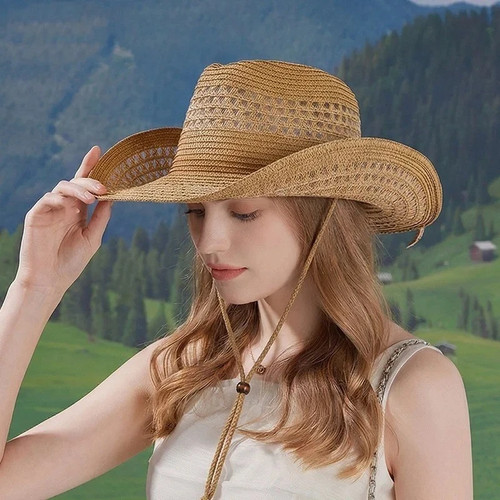 Unisex denim straw - straw, hat