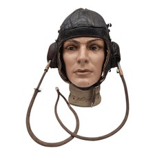 WW2 RAF B-type flying helmet Sz3 & MKIV goggles guide plates