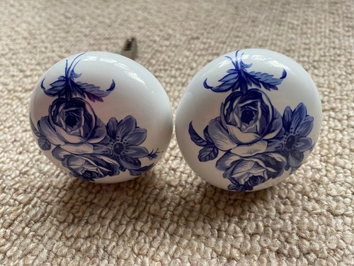 Vintage porcelain door knobs - porcelain,