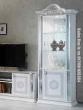 New Venus Design Italian White/Silver 1 Door Vetrine/Display Cabinet