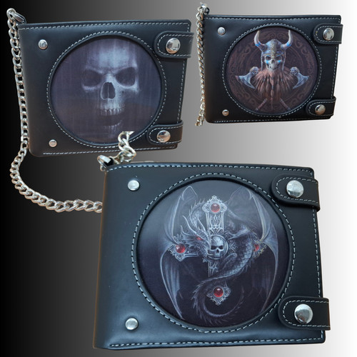 Gothic biker chain wallet - chain,
