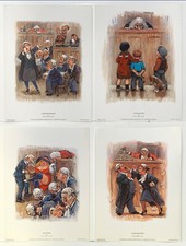 Set of 4 Court Scene paintings