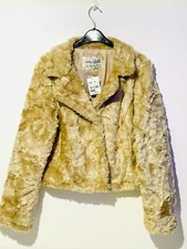 Quiz Womens Blonde Faux Fur coat Uk 14 size
