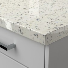 White Sparkle Laminate Worktop Rounded Edge Available in 3m or 4m Lengths