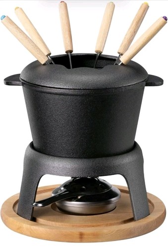 Cast iron fondue pot - iron,