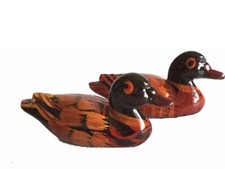 Feng Shui Mandarine Ducks Pair Set For Happy Married Life - wooden Finish 