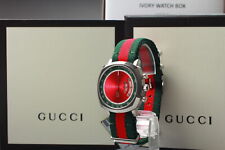 Unused IN BOX GUCCI YA157304 GRIP RED&GREEN DIAL Men's Quartz Watch From JAPAN