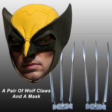 Wolverine Mask Costume & Claws Adults Fancy Dress Theme Halloween Costume