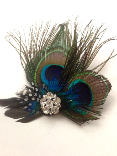 Peacock feather fascinator - feather,