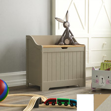 Wooden Toy Box Storage Ottoman