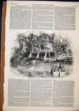 Original Old Antique Print 1852 Remains Captain Gardiner Pioneer Sleeping Boat