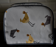 Kenwood CHEF Food Mixer Cover Pale Grey Funky Chicken design vinyl fabric