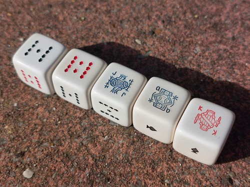 Original 1950s poker dice set - poker,