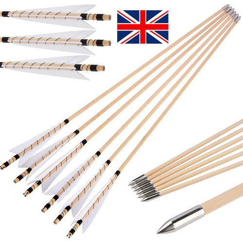 12x wooden arrow 8mm - 32",