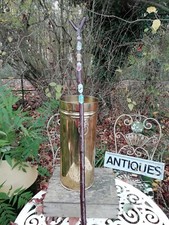 Vintage Hazel Thumb Stick Walking Hiking Beating 6 English Badges