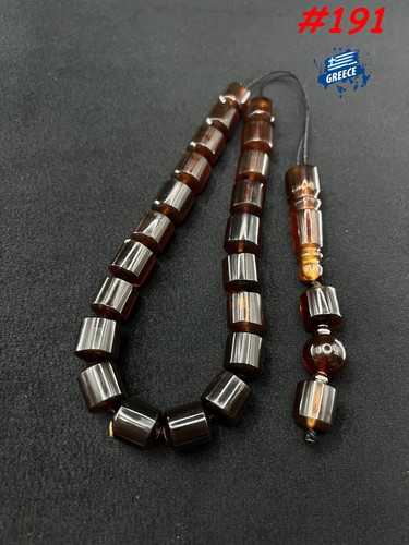 Rare dark blue amber komboloi - dark,
