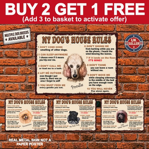 Dog house rules metal - house,