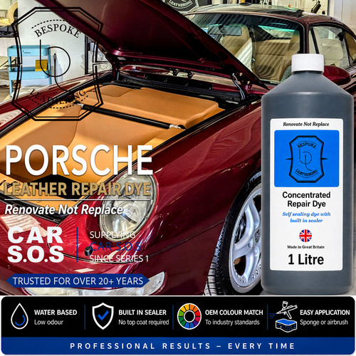 Porsche car leather seat dye - leather,