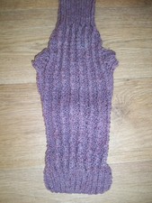 Brand new hand knitted ribbed heather Miniature Dachshund jumper/coat.Free Post!