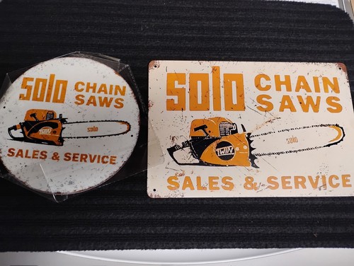 New solo chainsaw - metal, sign