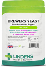Lindens Brewers Yeast 300mg Tablets 500 Pack - B Vitamins Amino Acids Minerals