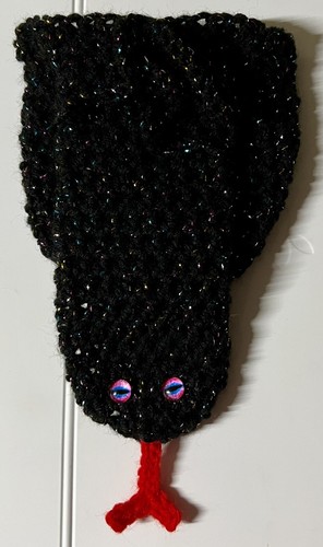Black metallic dots snake - black,