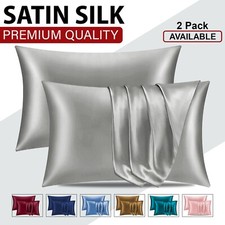 2,4 X Pillow Case Luxury Cases Satin Silk Housewife Pair Pack Pillow Covers