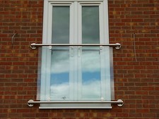 Modern Stainless Steel / Chrome Finish Glass Juliet / Juliette Balcony.