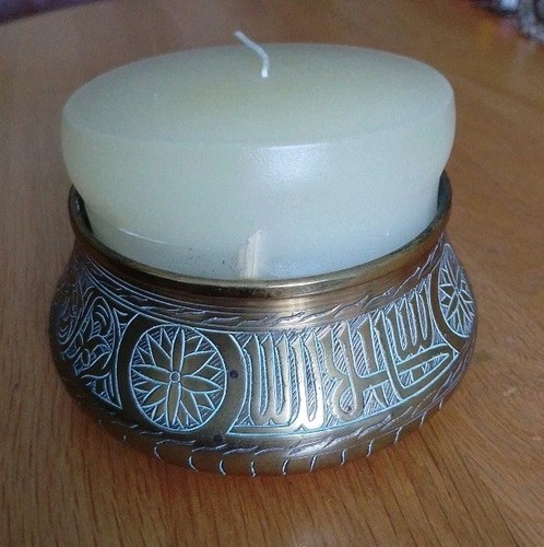 Large brass candle - large, holder