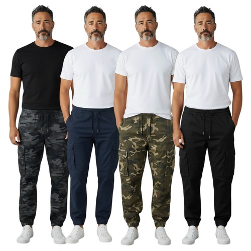 Men camouflage cargo - camouflage, trouser
