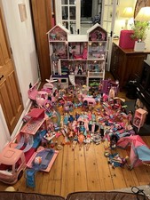 Huge Bundle Of Barbie Stuff Including House, Car, Airplane, Camper Van Etc Etc