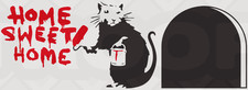 Wall art Banksy rat skirting