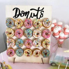Donut Doughnut Wall Stand Wooden Party Wedding Birthday Decor Holder Candy Cart