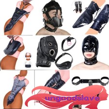 Bondage PU Leather Arm Binder Leg Feet Head Restraint Toys Headgear Mask Couples