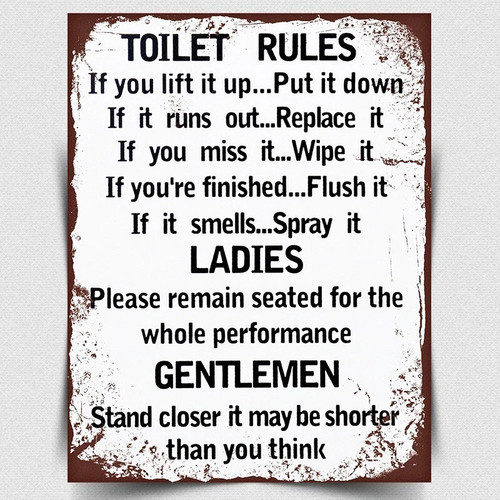 Toilet rules metal - metal, wall