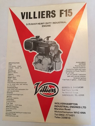 Villiers f15 engine - engine, original