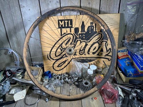 Antique wood wheel - wood, sulky