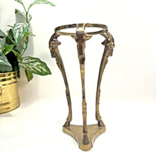 Unique Brass Rams Tripod Hooves Crystal Ball Stand 9” High