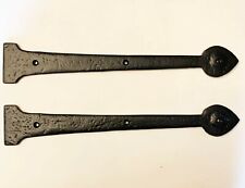 A Pair Of 15" Spear End False Door Hinge Fronts in Black Cast Iron (4201)