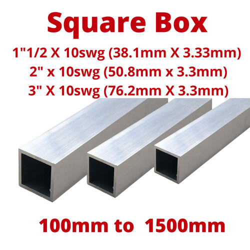 Aluminium square box section - square,