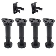 Kitchen Unit Legs Feet Cabinet Plinth Adjustable Base Foot Black 150mm-180mm